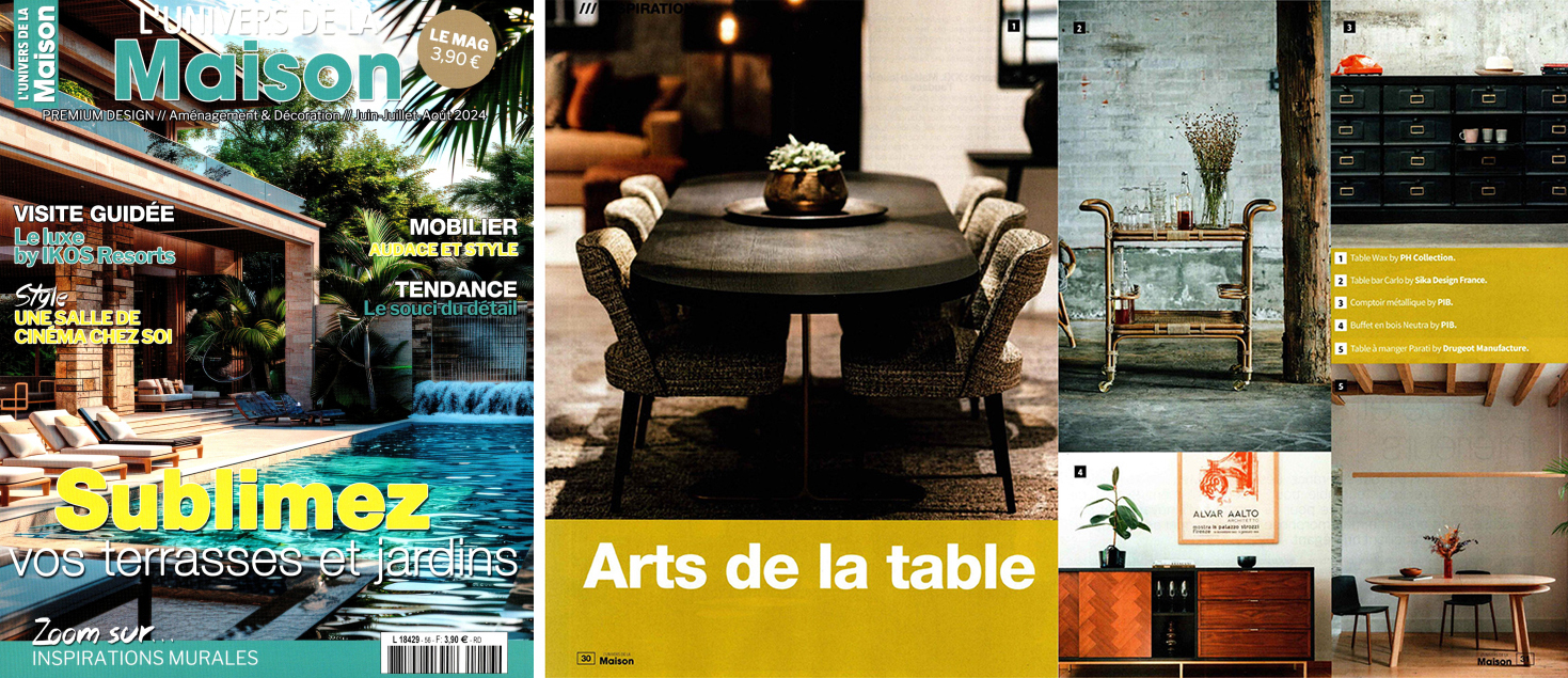 L'Univers de la Maison Art de la table magazine presse déco table de repas Parati