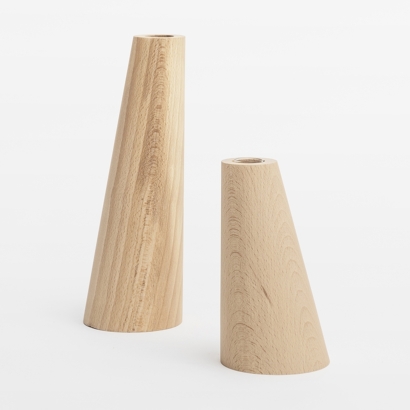 vase en bois massif d-conique